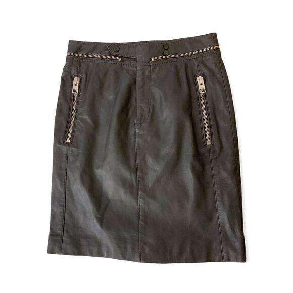 ❤️SOLD❤️ALL SAINTS Genuine Black Leather Skirt |Size: US 4| - Picture 1 of 12